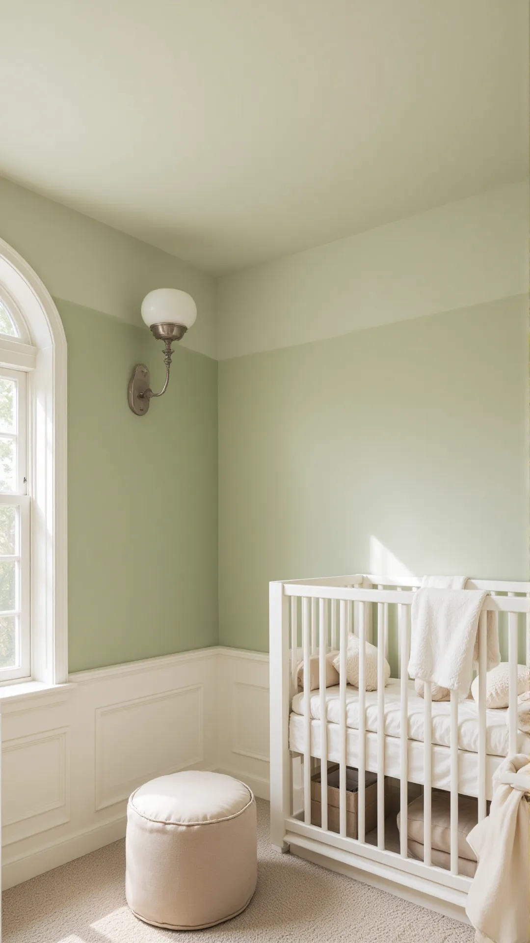 Creating a Sage Green and Creamy White Ombre Effect