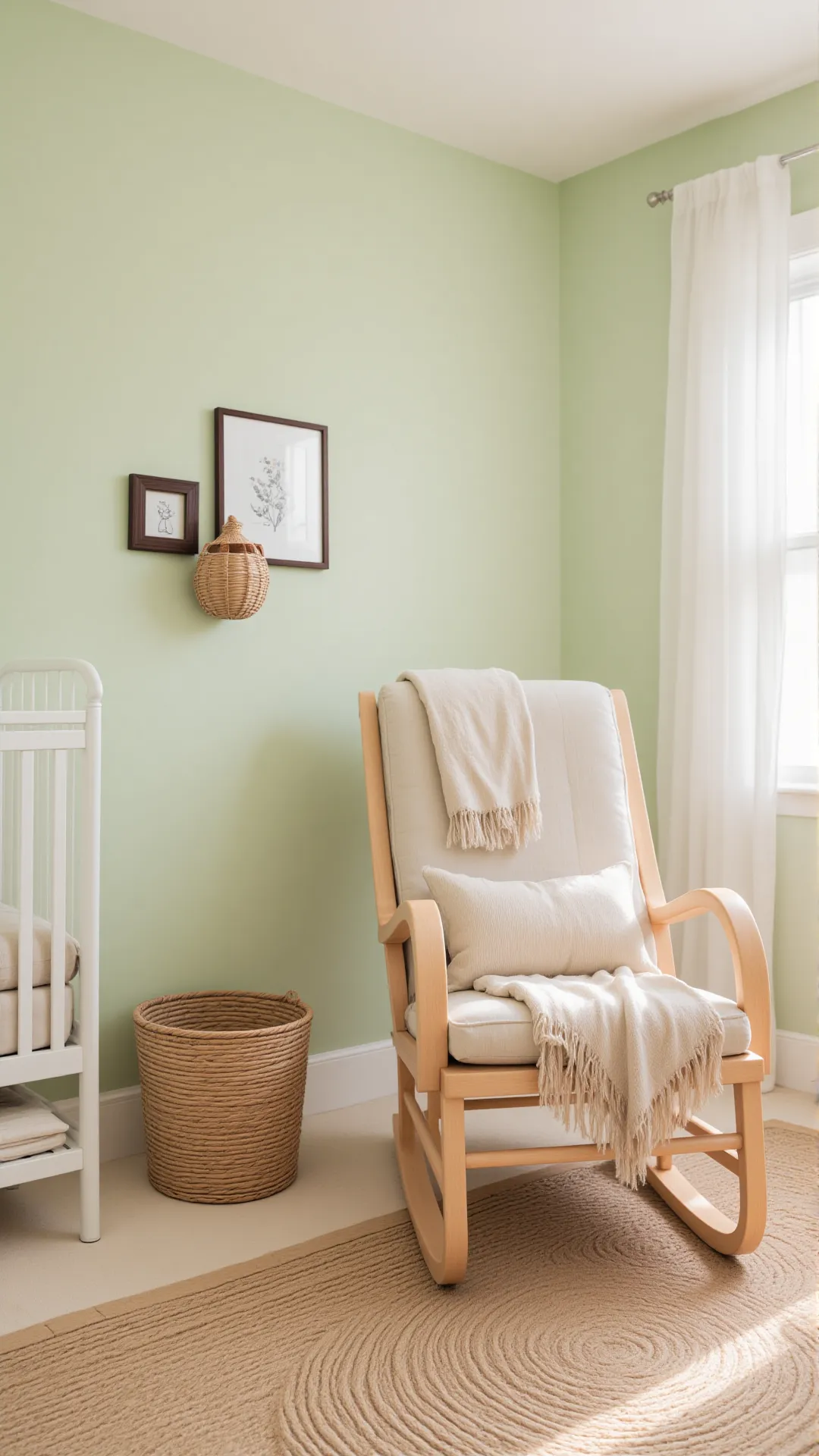 Soft Sage Walls for a Calming Ambiance