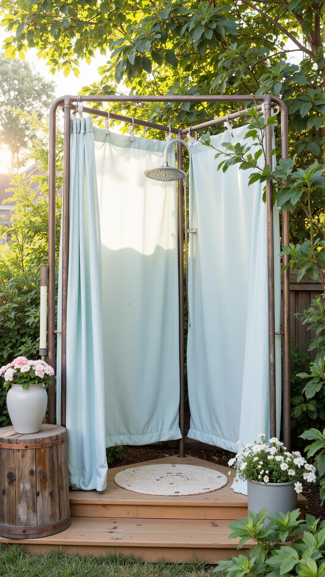 Using a Rustic Metal Shower Frame